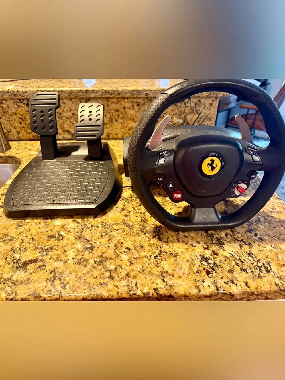 Thrustmaster T80 Ferrari 488 GTB Wheel & Pedals, Paddle Shifters, PS3/PS4/PC